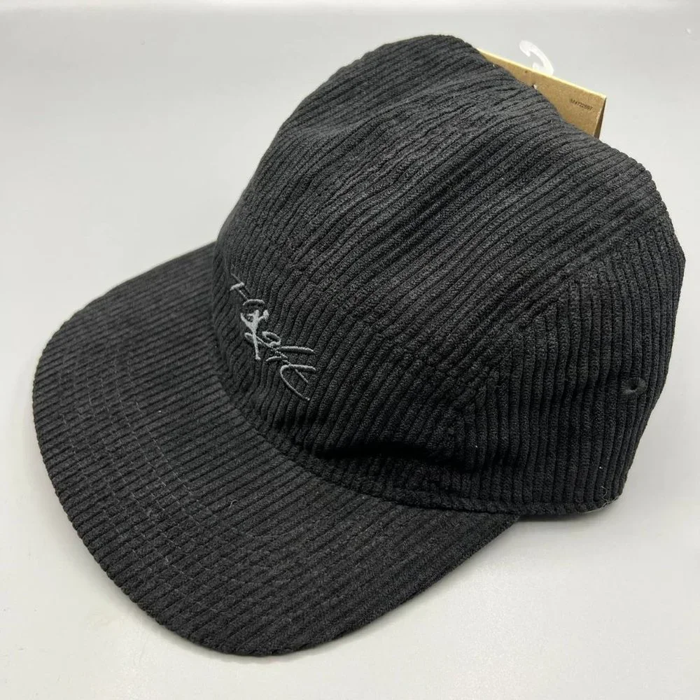 Air Jordan Hat Men M/L Black 5 Panel Corduroy Jumpman Flight Strap‎ Back Cap New